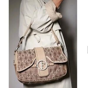 Gianfranco Ferre Beige Patterned Shoulder Bag